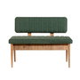 Hanah Home Banco Vina Bank Green, Atlantic - Banco moderno con almacenamiento, Pino Atlantico y Verde, 110x85x40 cm, Tablero melamina y Lino